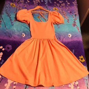 Puff sleeve A line dress